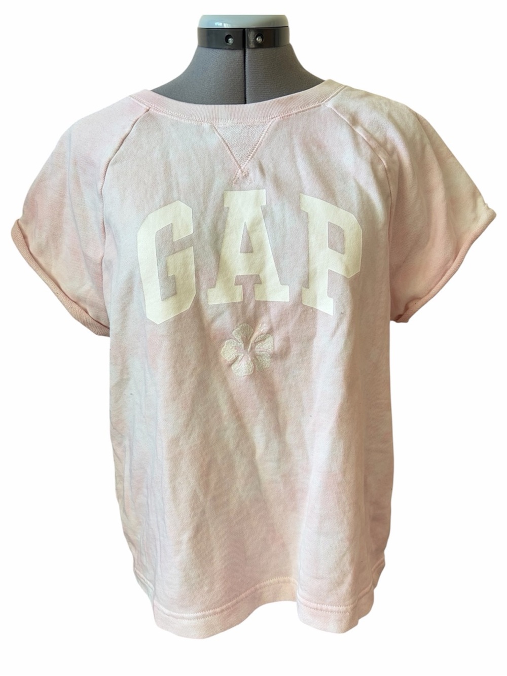 Gap Tie-Dye Snow Cap Graphic Short Sleeve T-Shirt hibiscus Coastal Surf Casual